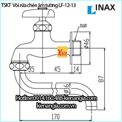 Vòi rửa chén âm tường,vòi xả bồn tắm INAX LF12-13