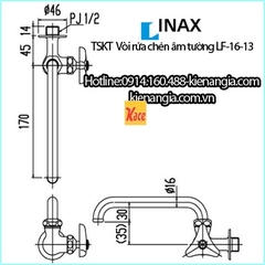 Vòi rửa chén âm tường,vòi xả bồn tắm INAX LF16-13