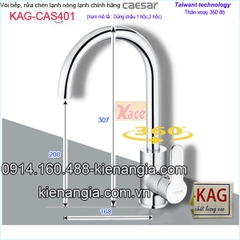 Vòi rửa chén bát nóng lạnh Caesar KAG-CAS401