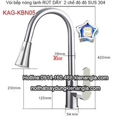 Vòi rửa chén bát nóng lạnh Sus304 KAG-KBN05