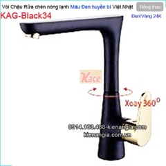 Vòi rửa chén cao cấp đen VÀNG 24K KAG-Black34