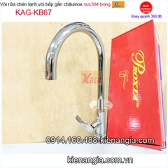 Vòi rửa chén inox bóng sus304 Proxia KAG-KB67