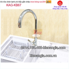Vòi rửa chén inox bóng sus304 Proxia KAG-KB67