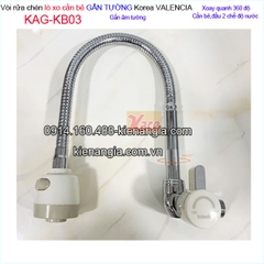 Vòi rửa chén lạnh âm tường lò xo Valencia KAG-KB03