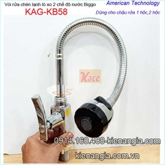 Vòi rửa chén lạnh lò xo thân vuông 2 chế độ Biggo KAG-KB58