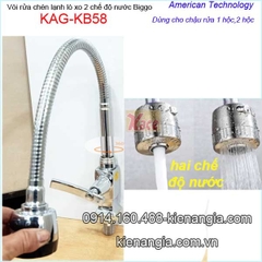 Vòi rửa chén lạnh lò xo thân vuông 2 chế độ Biggo KAG-KB58