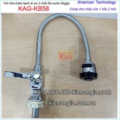 Vòi rửa chén lạnh lò xo thân vuông 2 chế độ Biggo KAG-KB58