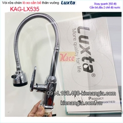 Vòi rửa chén lạnh lò xo cần bẻ Luxta KAG-LX535
