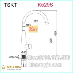 Vòi rửa chén Malloca Inox 304 K529S
