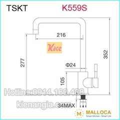 Vòi rửa chén Malloca Inox 304 K559S