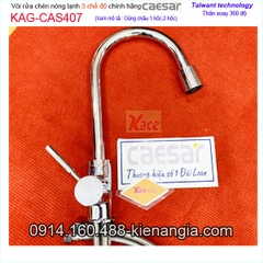 Vòi rửa chén nóng lạnh Caesar chính hãng 3 CHẾ ĐỘKAG-CAS407