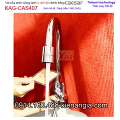 Vòi rửa chén nóng lạnh Caesar chính hãng 3 CHẾ ĐỘKAG-CAS407