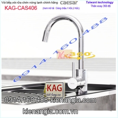 Vòi rửa chén nóng lạnh Caesar chính hãng KAG-CAS406