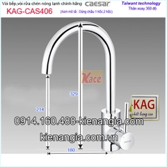 Vòi rửa chén nóng lạnh Caesar chính hãng KAG-CAS406