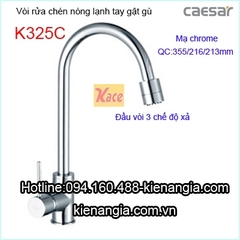 Vòi rửa chén nóng lạnh 3 chế độ CAESAR K325C