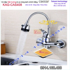 Vòi rửa chén nóng lạnh GẮN TƯỜNG Caesar chính hãng KAG-CAS408