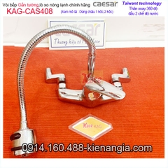Vòi rửa chén nóng lạnh GẮN TƯỜNG Caesar chính hãng KAG-CAS408