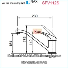 Vòi rửa chén nóng lạnh gật gù chính hãng INAX KAG-SFV112S