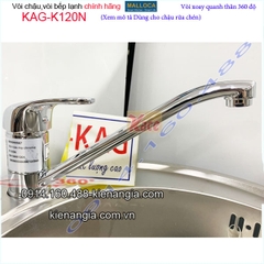 Vòi rửa chén nóng lạnh gật gù MALLOCA KAG-K120N