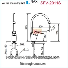 Vòi rửa chén nóng lạnh INAX SFV-2011S