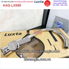 Vòi rửa chén nóng lạnh inox bóng 304 Luxta KAG-LX589