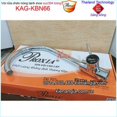 Vòi rửa chén nóng lạnh inox sus304 bóng Proxia KAG-KBN66