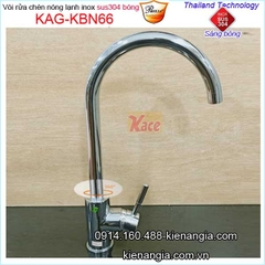 Vòi rửa chén nóng lạnh inox sus304 bóng Proxia KAG-KBN66