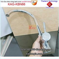 Vòi rửa chén nóng lạnh inox sus304 bóng Proxia KAG-KBN66