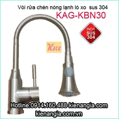 Vòi rửa chén nóng lạnh lò xo inox 304 KAG-KBN30