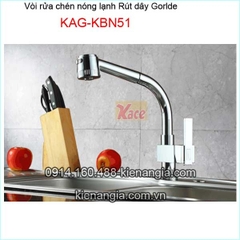 Vòi rửa chén nóng lạnh RÚT DÂY Gorlde KAG-KBN51