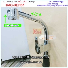 Vòi rửa chén nóng lạnh RÚT DÂY Gorlde KAG-KBN51