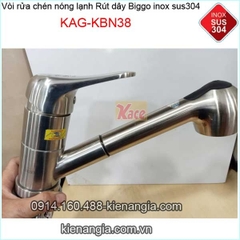 Vòi rửa chén Nóng lạnh RÚT DÂY Inox sus304 KAG-KBN38