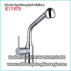 Vòi rửa chén nóng lạnh rút dây MALLOCA K119T9