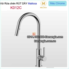 Vòi rửa chén rút dây nóng lạnh Malloca-K012C