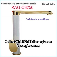 Vòi rửa chén vàng trắng sơn tĩnh điện nóng lạnh KAG-O3250