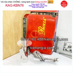 Vòi rửa chén vuông inox bóng sus304 Proxia KAG-KBN76