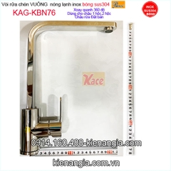 Vòi rửa chén vuông inox bóng sus304 Proxia KAG-KBN76