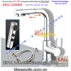 Vòi RÚT DÂY rửa chén nóng lạnh Caesar chính hãng KAG-CAS405
