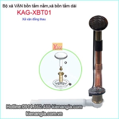 Xả bồn tắm nằm bằng đồng loại xả vặn KAG-XBT01