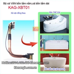 Xả bồn tắm nằm bằng đồng loại xả vặn KAG-XBT01
