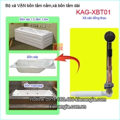 Xả bồn tắm nằm bằng đồng loại xả vặn KAG-XBT01