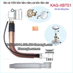 Xả bồn tắm nằm bằng đồng loại xả vặn KAG-XBT01