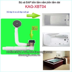 Xả bồn tắm nằmxả đạp lò xo bồn tắm dài KAG-XBT04
