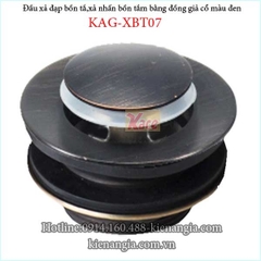 Xả đạp bồn tắm bằng đồng giả cổ màu đen KAG-XBT07