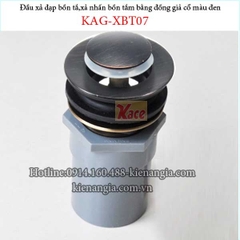 Xả đạp bồn tắm bằng đồng giả cổ màu đen KAG-XBT07