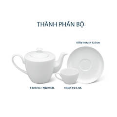 Bộ trà 0.65 L - Daisy - Trắng