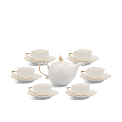 Bộ trà 0.7L Mẫu đơn - IFP - Viền Chỉ Vàng