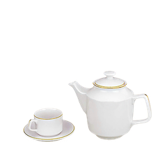 Bộ Trà 0.7L – Jasmine – Viền Chỉ Vàng