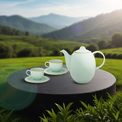 Bộ trà 0.8 L - Cordon - Men Ngọc Sương Mờ (Trang Trí Vàng)