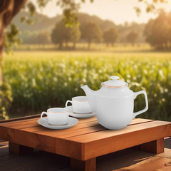 Bộ trà 1.1 L - Jasmine - Viền Chỉ Vàng